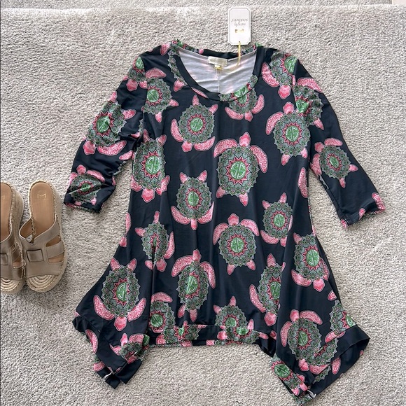 Simply Southern Dresses & Skirts - Simply Southern 3/4 Sleeve Boho Turtle Dress/Tunic